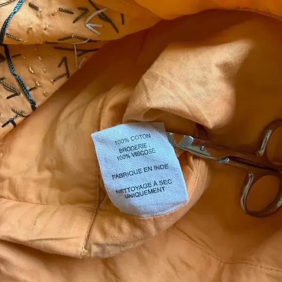 NWT Ulla Johnson Pilar Top in Papaya Size 2 Embroidered Peplum Top - Picture 9 of 12